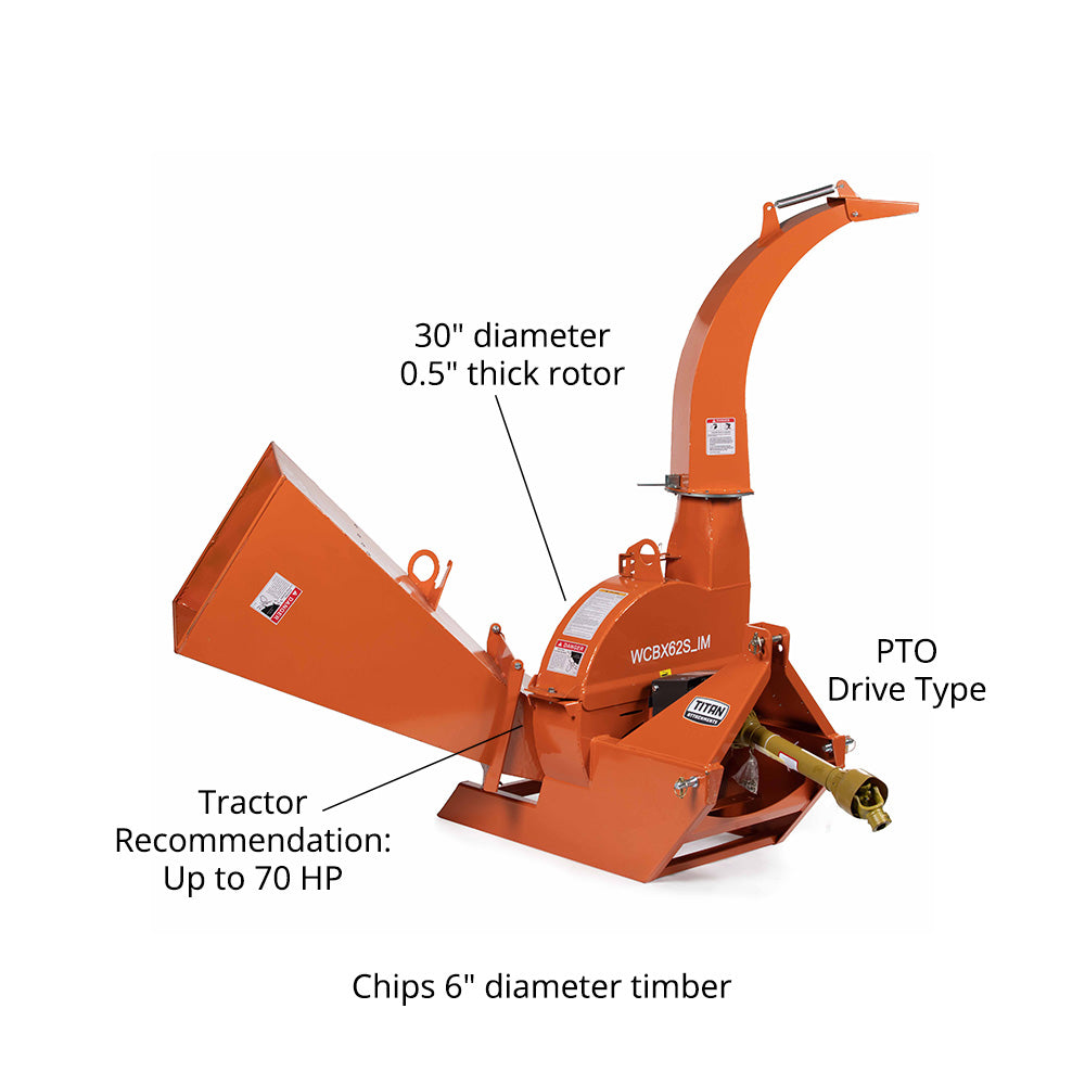 3 Point Wood Chipper Attachment For Tractors Up To 40HP